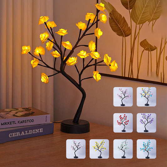 Tree Rose Lamps Fairy Desk Night Lights USB Operated